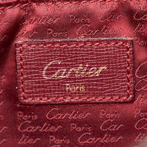 カルティエ セカンドバッグ ボルドー レザー メンズ CARTIER 【中古】