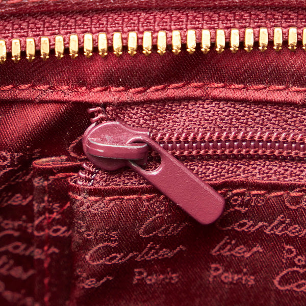 カルティエ セカンドバッグ ボルドー レザー メンズ CARTIER 【中古】