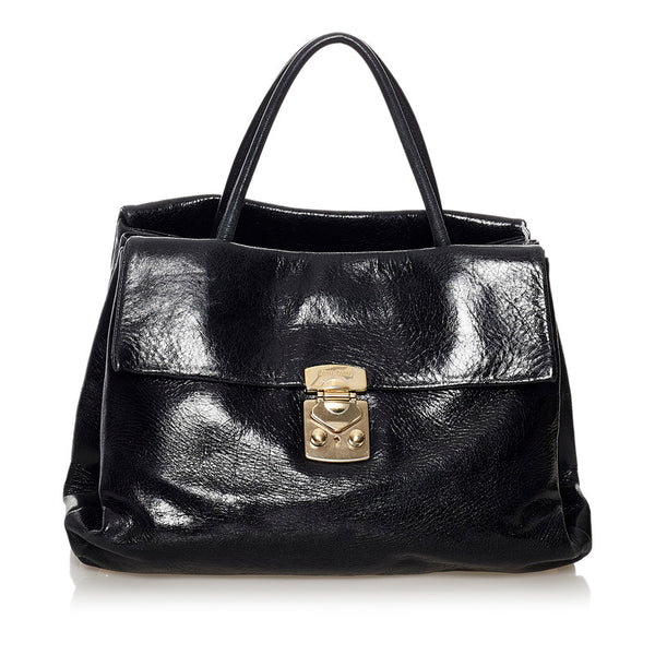 ミュウミュウ ハンドバッグ ショルダーバッグ 2WAY ブラック レザー レディース MIUMIU 【中古】