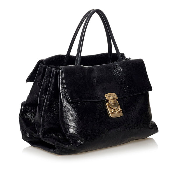 ミュウミュウ ハンドバッグ ショルダーバッグ 2WAY ブラック レザー レディース MIUMIU 【中古】