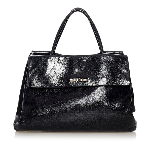 ミュウミュウ ハンドバッグ ショルダーバッグ 2WAY ブラック レザー レディース MIUMIU 【中古】