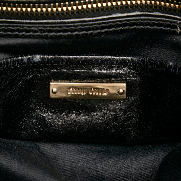 ミュウミュウ ハンドバッグ ショルダーバッグ 2WAY ブラック レザー レディース MIUMIU 【中古】
