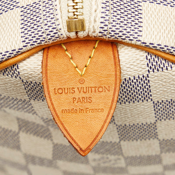 ルイ ヴィトン ダミエ アズール スピーディ25 ハンドバッグ ショルダーバッグ 2WAY N41534 ホワイト PVC レザー レディース LOUIS VUITTON 【中古】