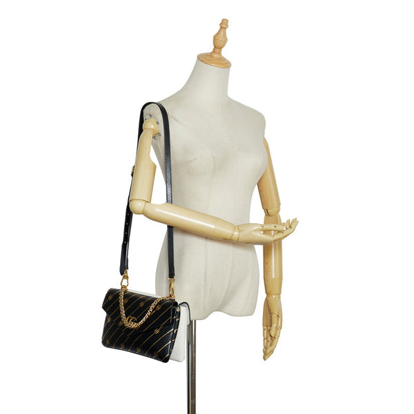 グッチ GGキャット ダブルフェイス チェーン ハンドバッグ ショルダーバッグ 2WAY 524822 ブラック ホワイト レザー レディース GUCCI 【中古】