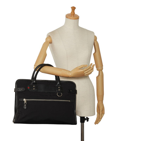 グッチ ハンドバッグ ビジネスバッグ 246410 ブラック レザー メンズ GUCCI 【中古】