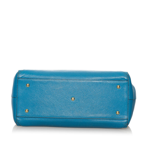 エム シー エム ハンドバッグ ショルダーバッグ 2WAY ブルー レザー レディース MCM 【中古】
