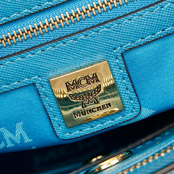 エム シー エム ハンドバッグ ショルダーバッグ 2WAY ブルー レザー レディース MCM 【中古】