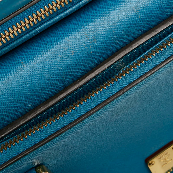 エム シー エム ハンドバッグ ショルダーバッグ 2WAY ブルー レザー レディース MCM 【中古】