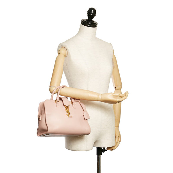 サンローラン ベイビーカバス ピンク レザー ハンドバッグ レディース SAINT LAURENT 【中古】