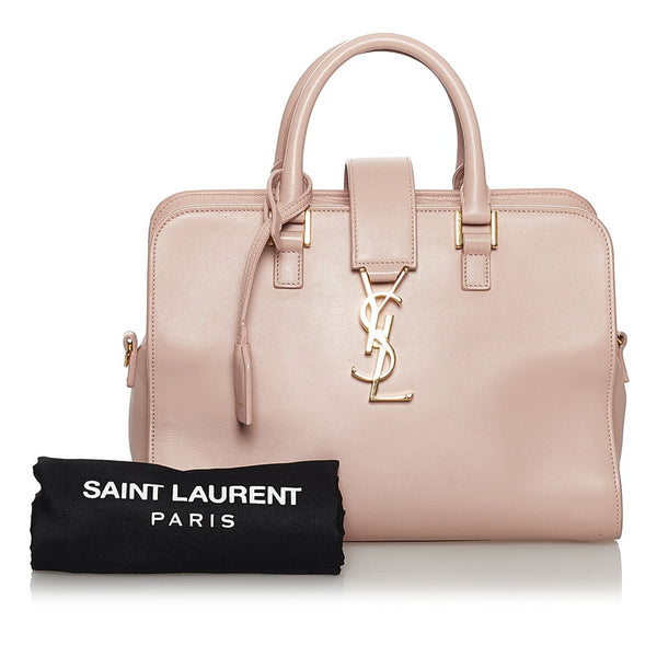 サンローラン ベイビーカバス ピンク レザー ハンドバッグ レディース SAINT LAURENT 【中古】
