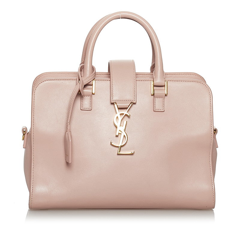 サンローラン ベイビーカバス ピンク レザー ハンドバッグ レディース SAINT LAURENT 【中古】