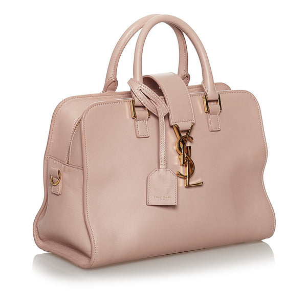 サンローラン ベイビーカバス ピンク レザー ハンドバッグ レディース SAINT LAURENT 【中古】