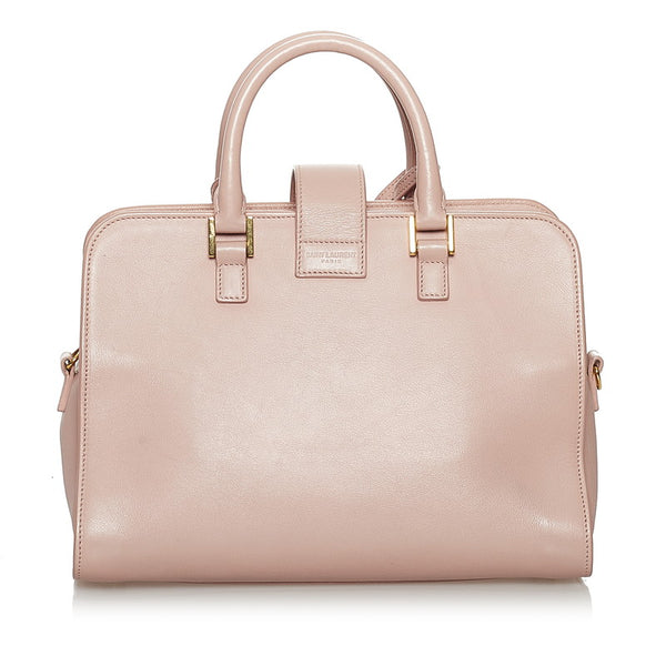 サンローラン ベイビーカバス ピンク レザー ハンドバッグ レディース SAINT LAURENT 【中古】