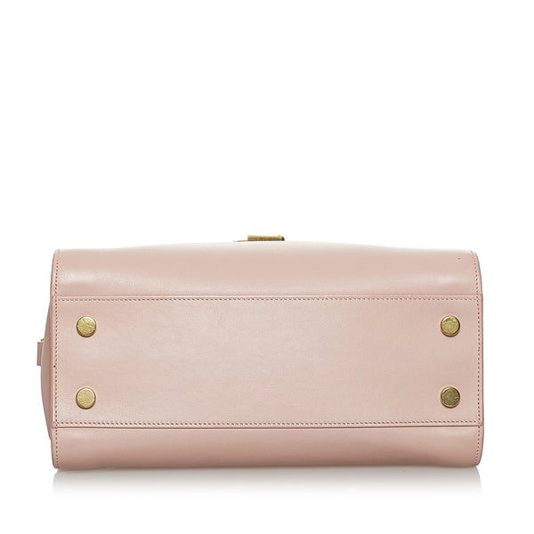 サンローラン ベイビーカバス ピンク レザー ハンドバッグ レディース SAINT LAURENT 【中古】