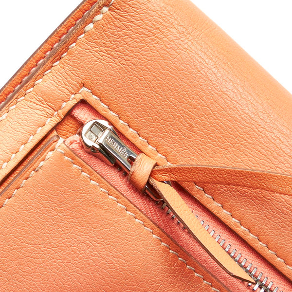 エルメス ドゴンロング  長財布 クレヴェット  レザー レディース HERMES 【中古】