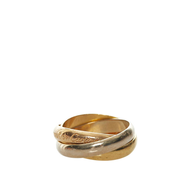 カルティエ K18YG イエローゴールド K18WG ホワイトゴールド K18PG ピンクゴールド トリニティ リング 指輪 レディース CARTIER 11号 【中古】