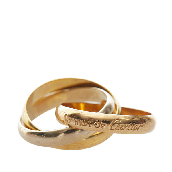 カルティエ K18YG イエローゴールド K18WG ホワイトゴールド K18PG ピンクゴールド トリニティ リング 指輪 レディース CARTIER 11号 【中古】