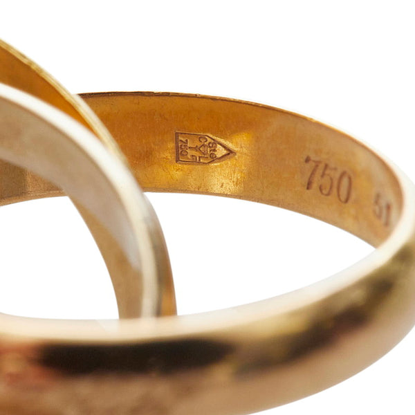 カルティエ K18YG イエローゴールド K18WG ホワイトゴールド K18PG ピンクゴールド トリニティ リング 指輪 レディース CARTIER 11号 【中古】