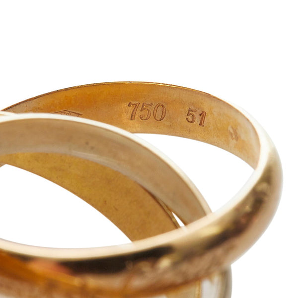 カルティエ K18YG イエローゴールド K18WG ホワイトゴールド K18PG ピンクゴールド トリニティ リング 指輪 レディース CARTIER 11号 【中古】