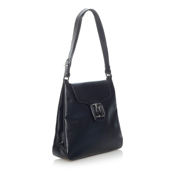 サルヴァトーレフェラガモ ヴァラリボン ハンドバッグ ショルダーバッグ BA217644 ブラック レザー レディース Salvatore Ferragamo 【中古】