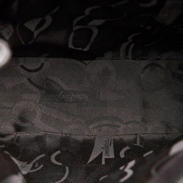 サルヴァトーレフェラガモ ヴァラリボン ハンドバッグ ショルダーバッグ BA217644 ブラック レザー レディース Salvatore Ferragamo 【中古】