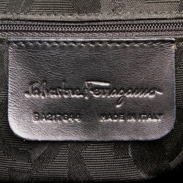 サルヴァトーレフェラガモ ヴァラリボン ハンドバッグ ショルダーバッグ BA217644 ブラック レザー レディース Salvatore Ferragamo 【中古】