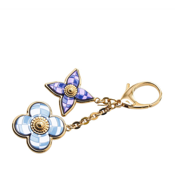 ルイ ヴィトン ビジューサック モザイク キーホルダー M66883 ゴールド パープル グリーン メッキ レディース LOUIS VUITTON 【中古】