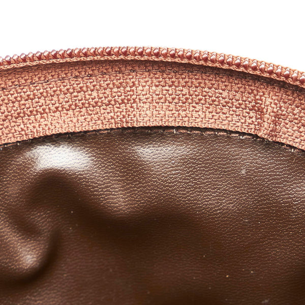 バーバリー ノバチェック シャドーホース ポーチ ブラウン キャンバス レザー レディース BURBERRY 【中古】