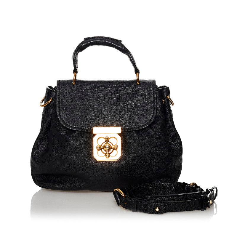クロエ エルシー ブラック レザー ハンドバッグ ショルダーバッグ 2WAY レディース Chloe 【中古】