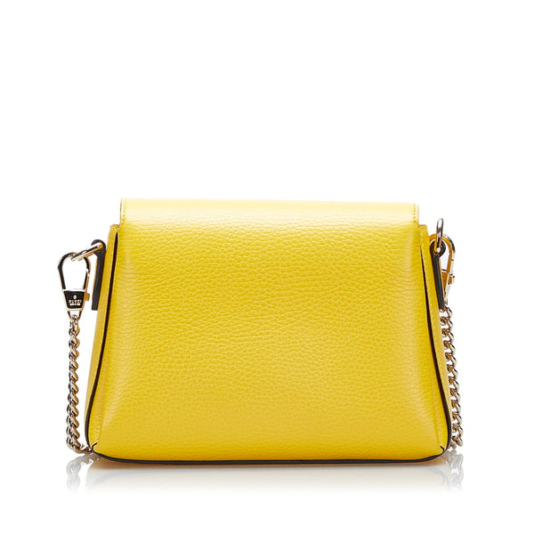 グッチ インターロッキングG チェーンショルダーバッグ 607720 イエロー レザー レディース GUCCI 【中古】