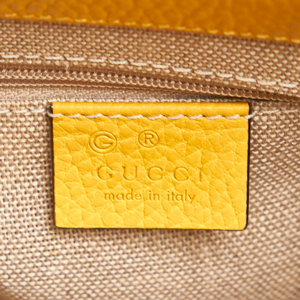 グッチ インターロッキングG チェーンショルダーバッグ 607720 イエロー レザー レディース GUCCI 【中古】