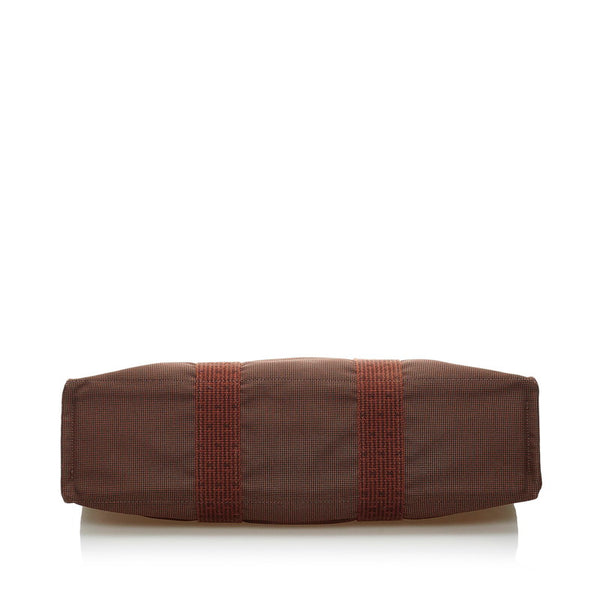 エルメス フールトゥ MM トートバッグ ボルドー ブラウン キャンバス レディース HERMES 【中古】