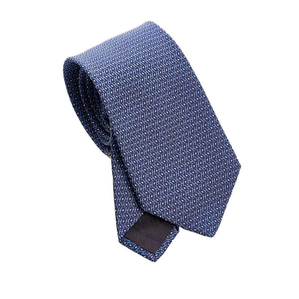 エルメス ネクタイ ネイビー ブルー シルク メンズ HERMES 【中古】
