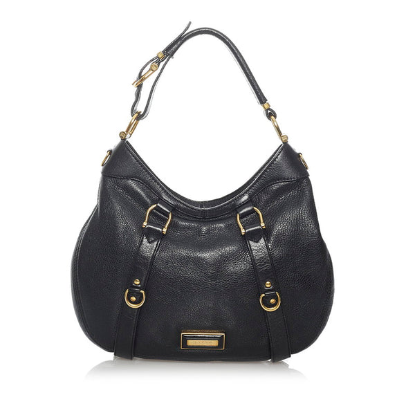 バーバリー ワンショルダー ブラック レザー レディース BURBERRY 【中古】