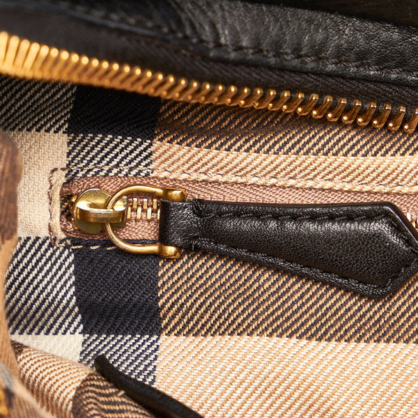 バーバリー ワンショルダー ブラック レザー レディース BURBERRY 【中古】