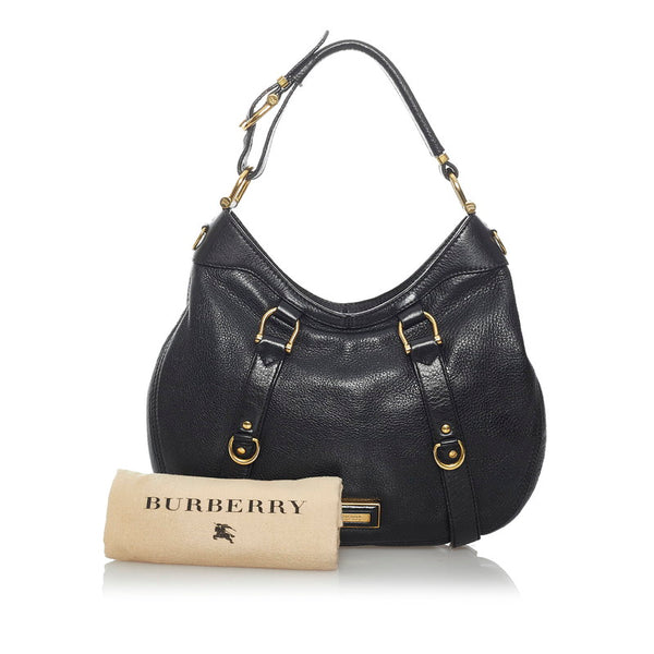 バーバリー ワンショルダー ブラック レザー レディース BURBERRY 【中古】
