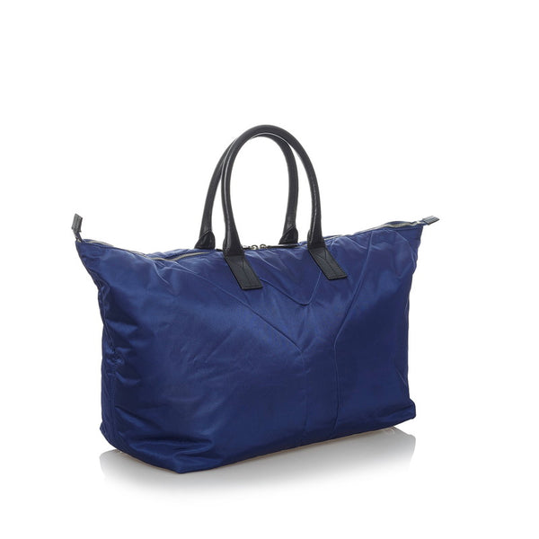 サンローラン ボストンバッグ 202128 527412 ブルー ナイロン レザー レディース SAINT LAURENT 【中古】