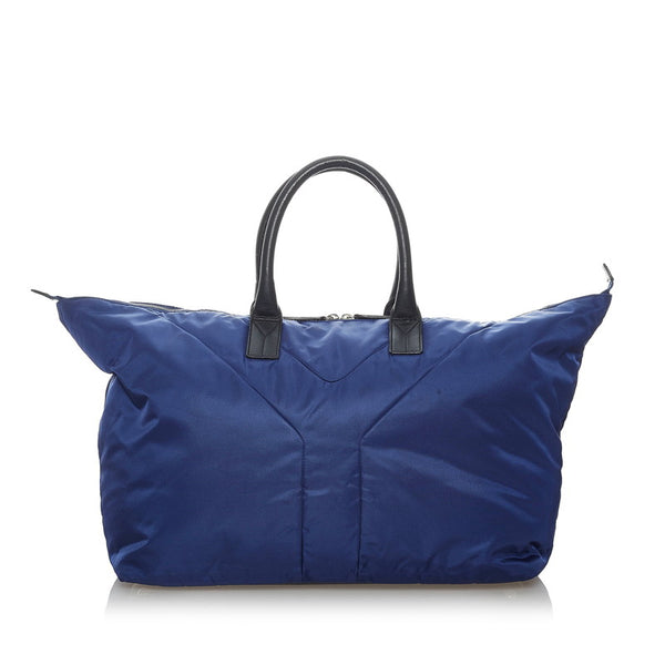 サンローラン ボストンバッグ 202128 527412 ブルー ナイロン レザー レディース SAINT LAURENT 【中古】