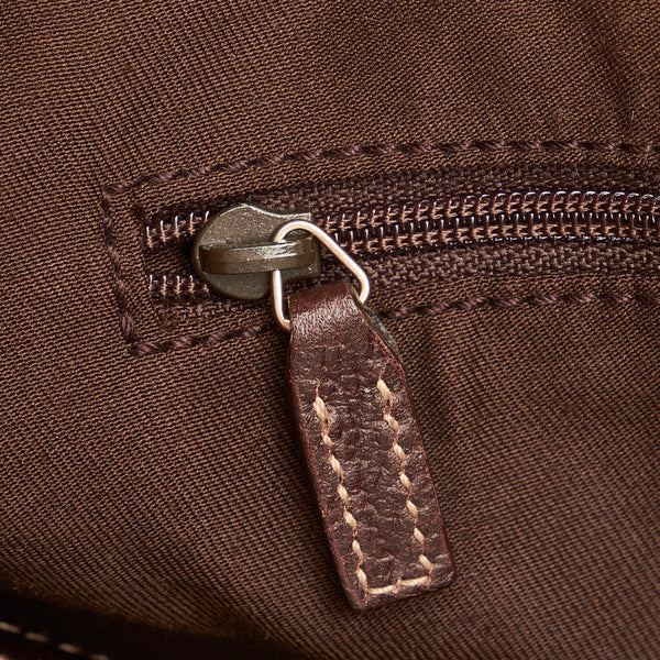 グッチ GGキャンバス シェリーライン プリンシー トートバッグ 163805 ベージュ ブラウン キャンバス レザー レディース GUCCI 【中古】