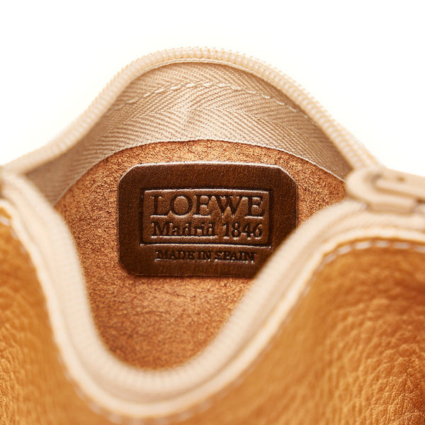ロエベ アナグラム コインケース ブラウン レザー レディース LOEWE 【中古】