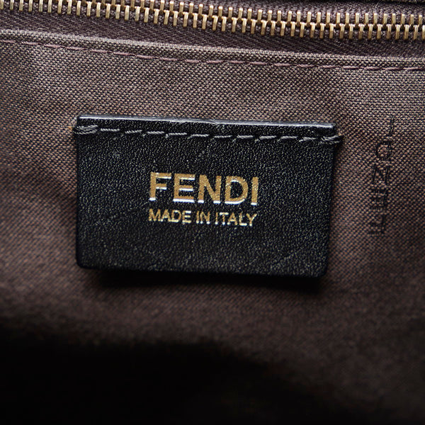フェンディ ズッカ エトニコ ハンドバッグ トートバッグ 8BN157 ブラック キャンバス レザー レディース FENDI 【中古】