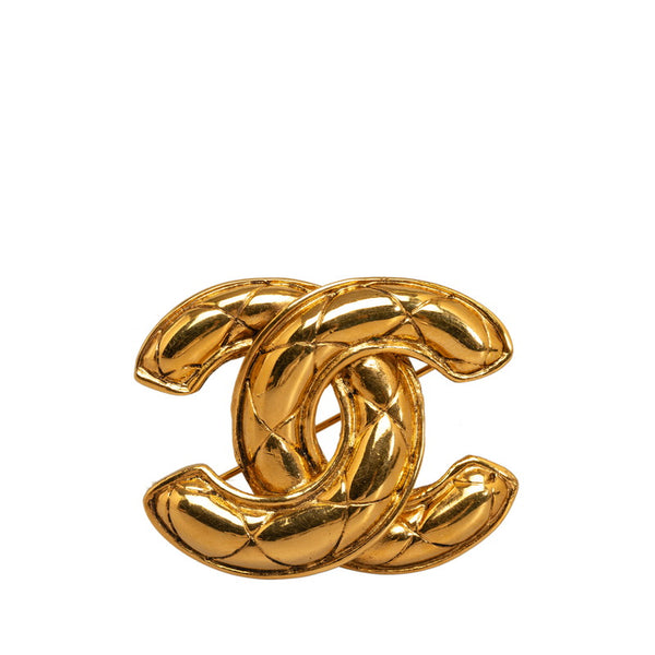 シャネル ヴィンテージ マトラッセ ココマーク ブローチ ゴールド メッキ レディース CHANEL 【中古】