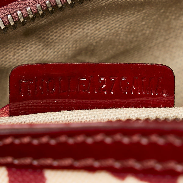 バーバリー ノバチェック ワインレッド ベージュ PVC エナメル 斜め掛け ショルダーバッグ レディース BURBERRY 【中古】