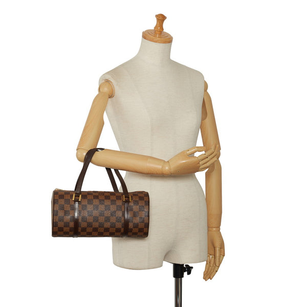 ルイ ヴィトン ダミエ パピヨン30 ハンドバッグ N51303 ブラウン PVC レザー レディース LOUIS VUITTON 【中古】