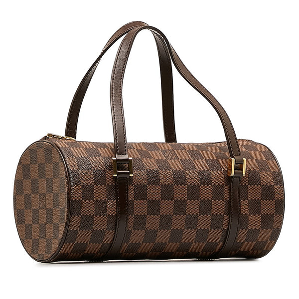 ルイ ヴィトン ダミエ パピヨン30 ハンドバッグ N51303 ブラウン PVC レザー レディース LOUIS VUITTON 【中古】