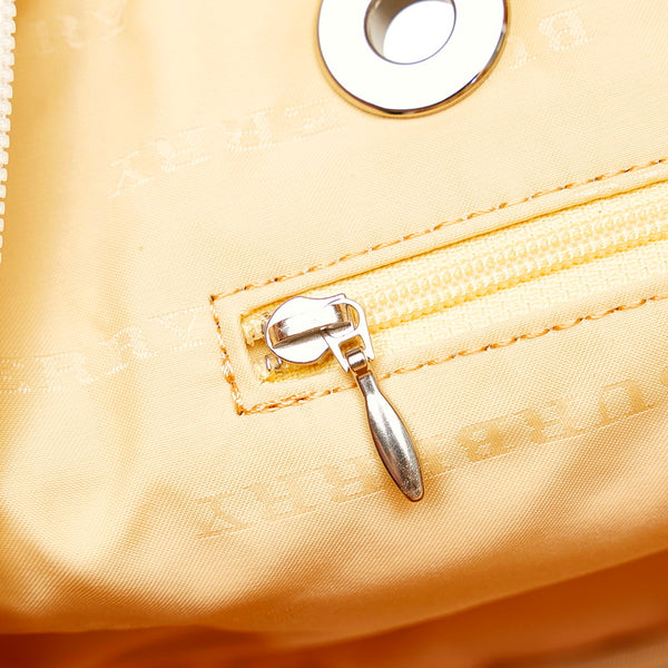 バーバリー トートバッグ アイボリー ブルー ベージュ キャンバス レザー レディース BURBERRY 【中古】