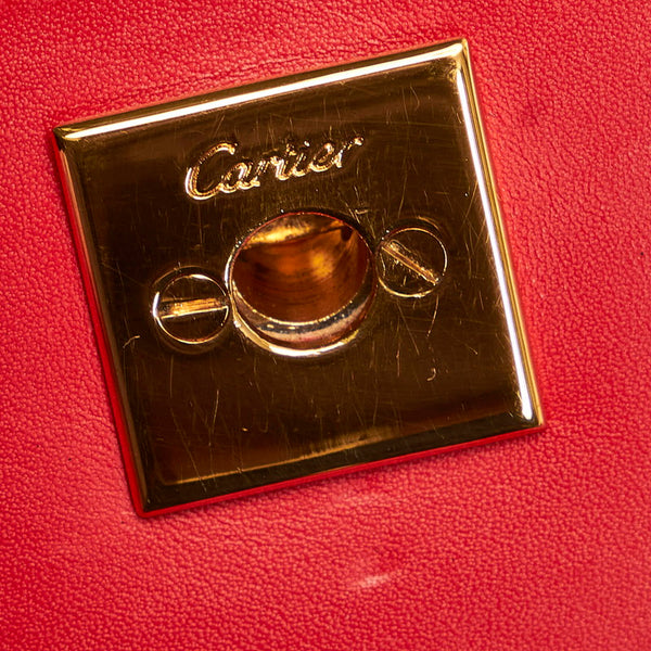 カルティエ パンテール ブラック レザー クラッチバッグ レディース CARTIER 【中古】