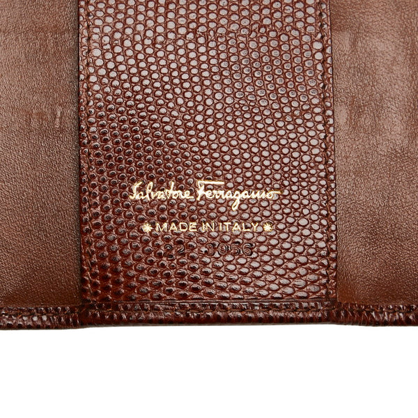 サルヴァトーレフェラガモ ヴァラ 6連 キーケース 22-3056 ブラウン レザー レディース Salvatore Ferragamo 【中古】