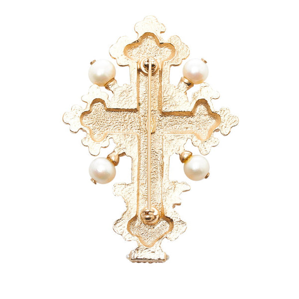 シャネル ココマーク クロス ブローチ ゴールド メッキ レディース CHANEL 【中古】