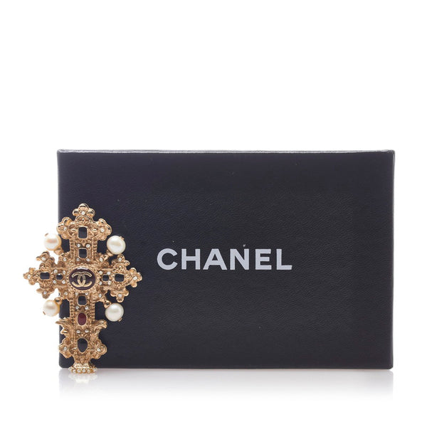 シャネル ココマーク クロス ブローチ ゴールド メッキ レディース CHANEL 【中古】